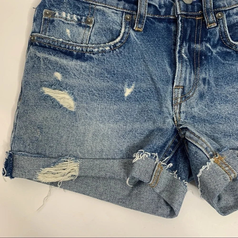 AllSaints Distressed Boyfriend Style Denim Shorts